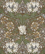 Seabrook Ogee Flora Dijon & Sage Wallpaper