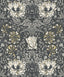Seabrook Ogee Flora Charcoal & Goldenrod Wallpaper