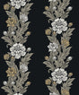 Seabrook Blooming Stripe Ebony & Goldenrod Wallpaper