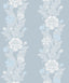 Seabrook Blooming Stripe Baby Blue Wallpaper