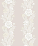 Seabrook Blooming Stripe Beige Wallpaper