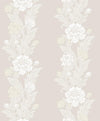 Seabrook Blooming Stripe Swiss Coffee Wallpaper