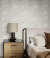 Seabrook Blooming Stripe Grey Wallpaper