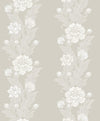 Seabrook Blooming Stripe Metallic Pearl Wallpaper