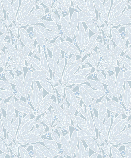 Seabrook Leaf and Berry Blue Wallpaper