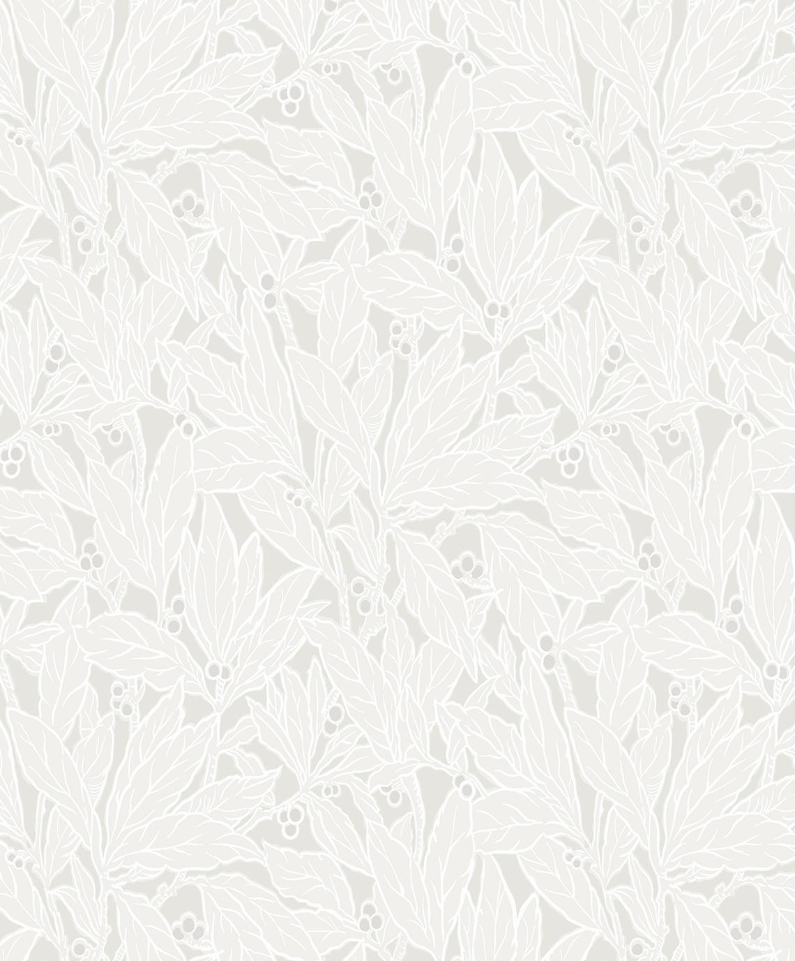 Seabrook Leaf and Berry Dove & Metallic Pearl Wallpaper