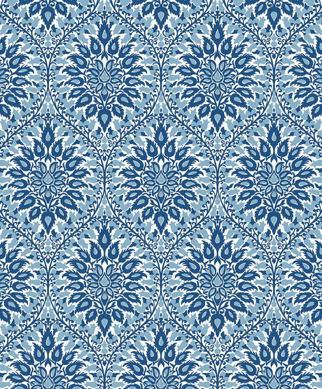 Seabrook Luna Ogee Blue Wallpaper