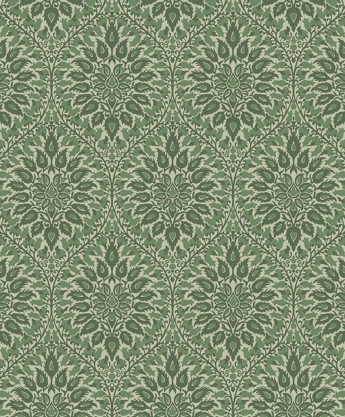 Seabrook Luna Ogee Green Wallpaper