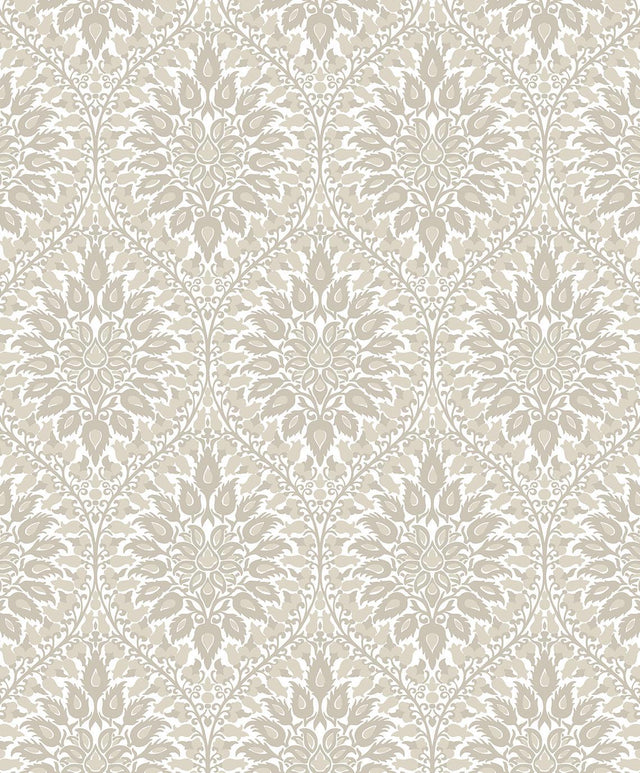 Seabrook Luna Ogee Natural Cream Wallpaper