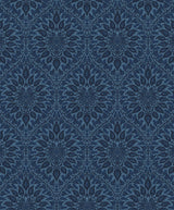 Seabrook Luna Ogee Denim Wallpaper
