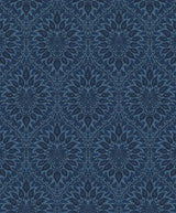 Seabrook Luna Ogee Blue Wallpaper
