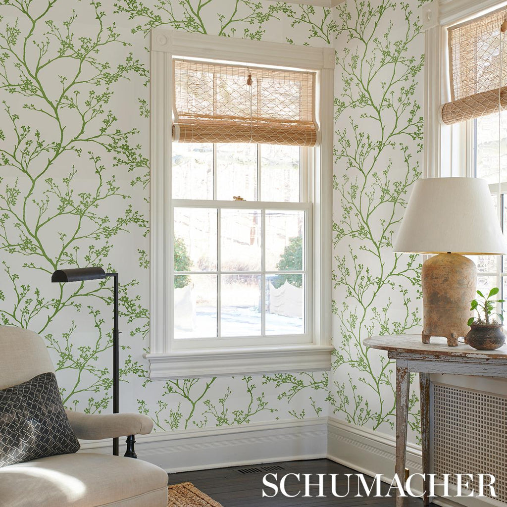 Schumacher Twiggy Green Wallpaper