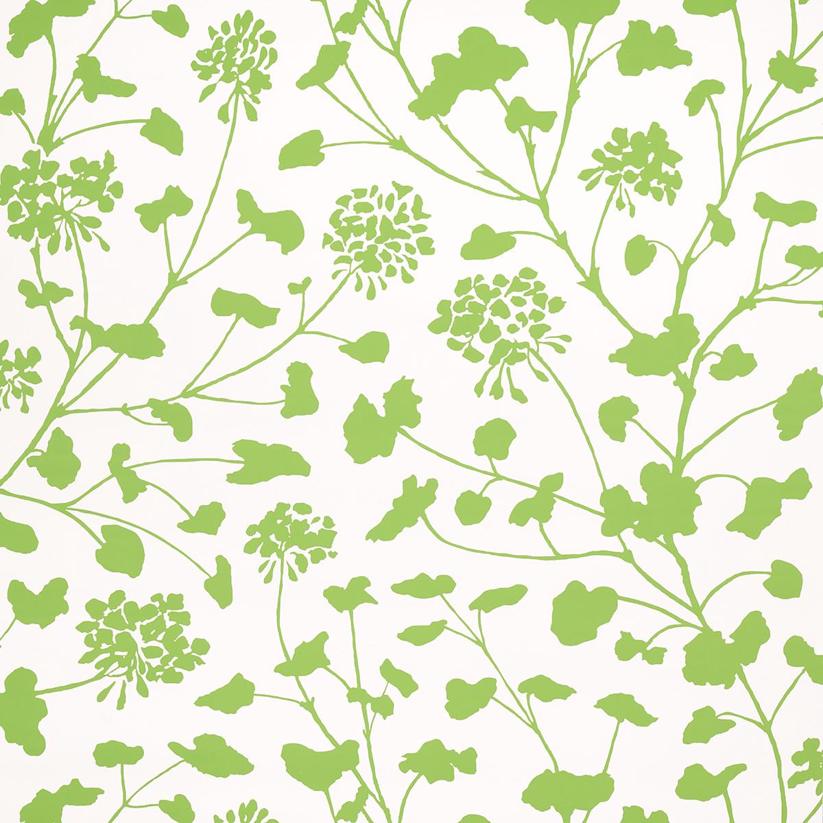 Schumacher Pennick Leaf On Ivory Wallpaper