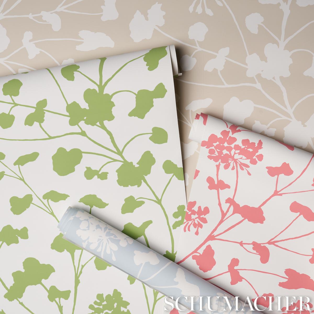 Schumacher Pennick Leaf On Ivory Wallpaper