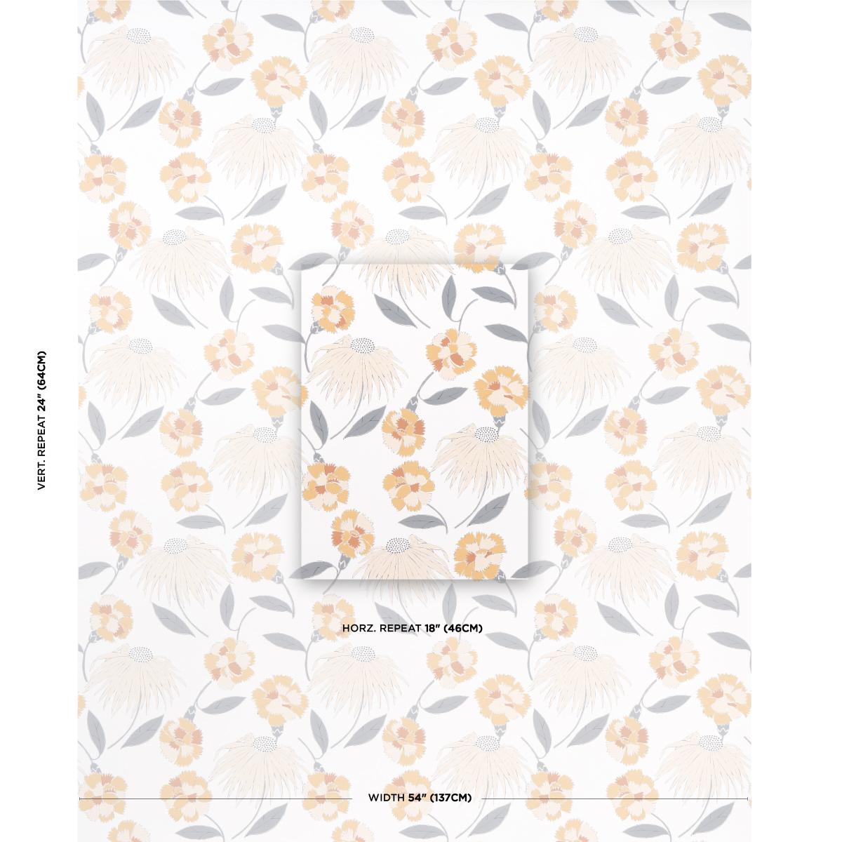 Schumacher Bouquet Toss Toast Wallpaper