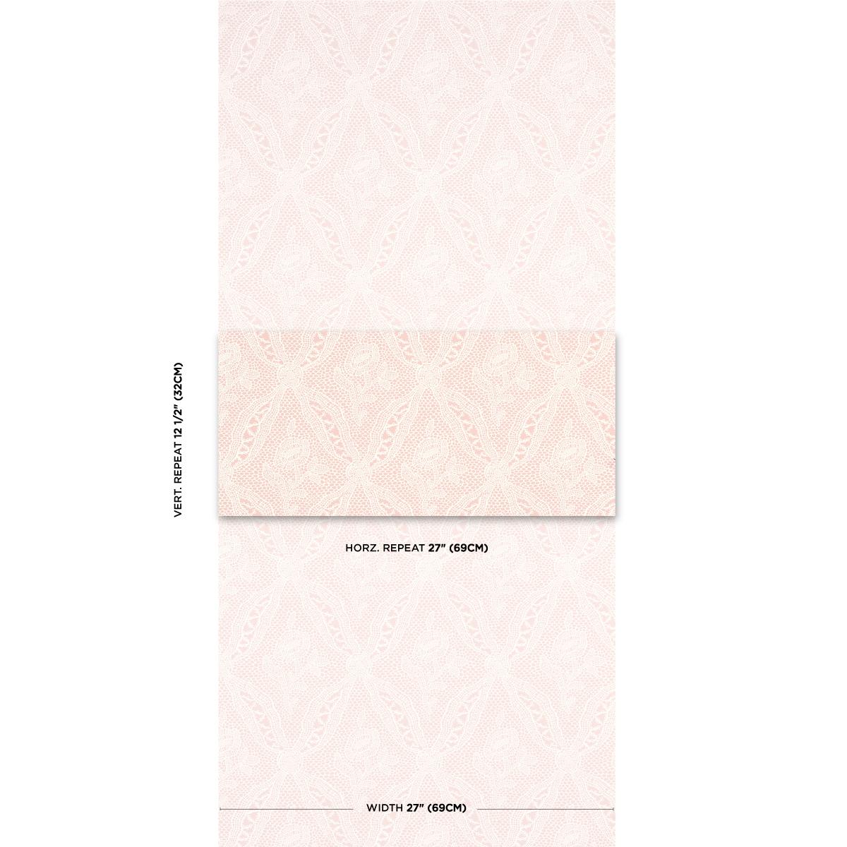 Schumacher Cosette Lace Blush Wallpaper