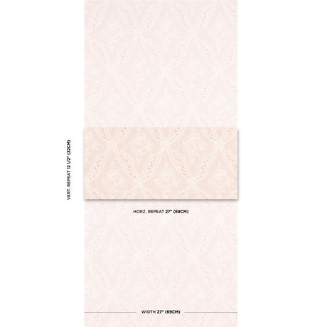 Schumacher Cosette Lace Blush Wallpaper
