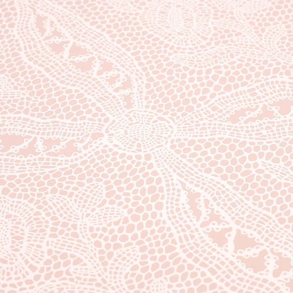 Schumacher Cosette Lace Blush Wallpaper