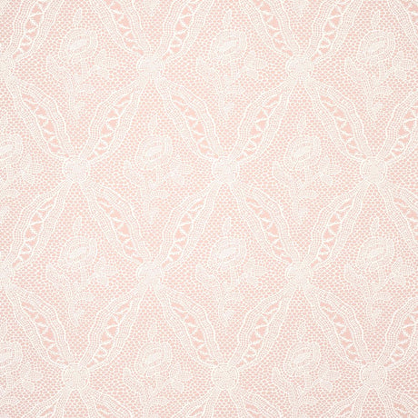 Schumacher Cosette Lace Blush Wallpaper