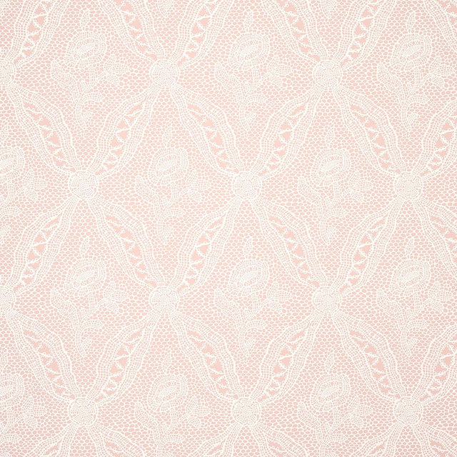 Schumacher Cosette Lace Blush Wallpaper