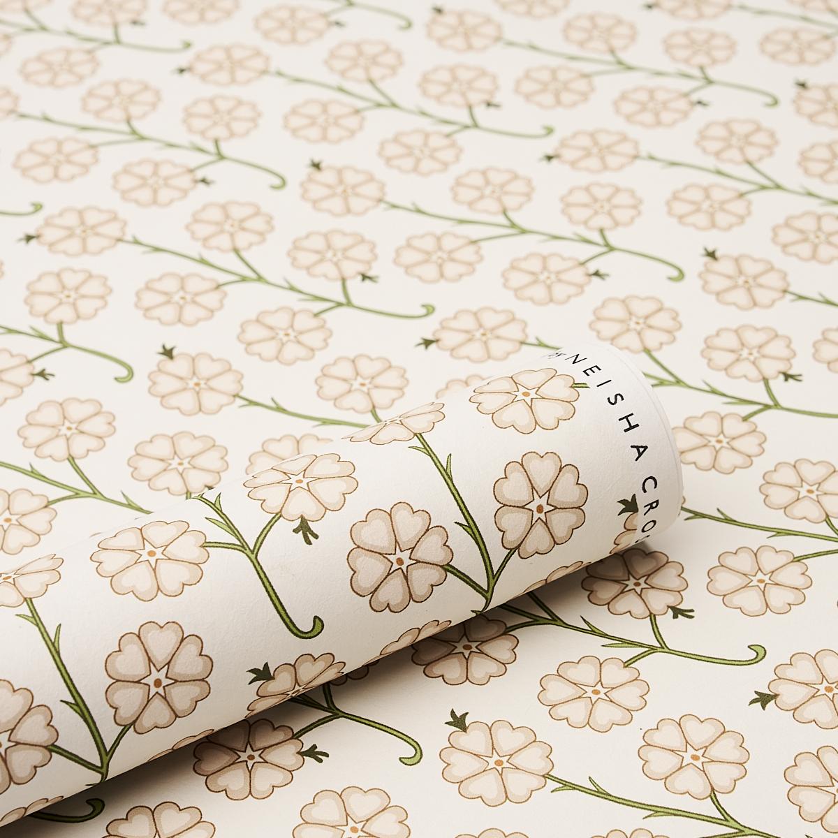 Schumacher Gardenia Flax Wallpaper