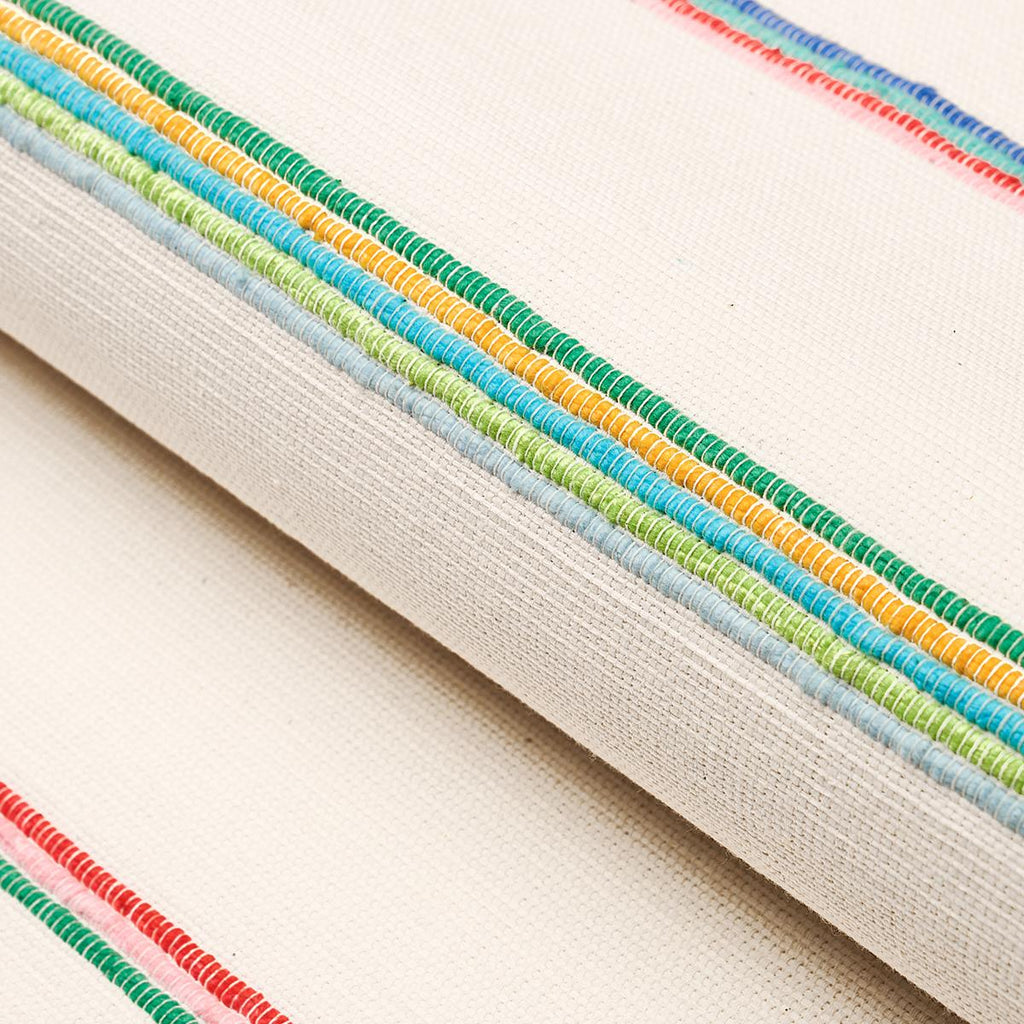 Schumacher Cambaya Handwoven Stripe Multi Fabric