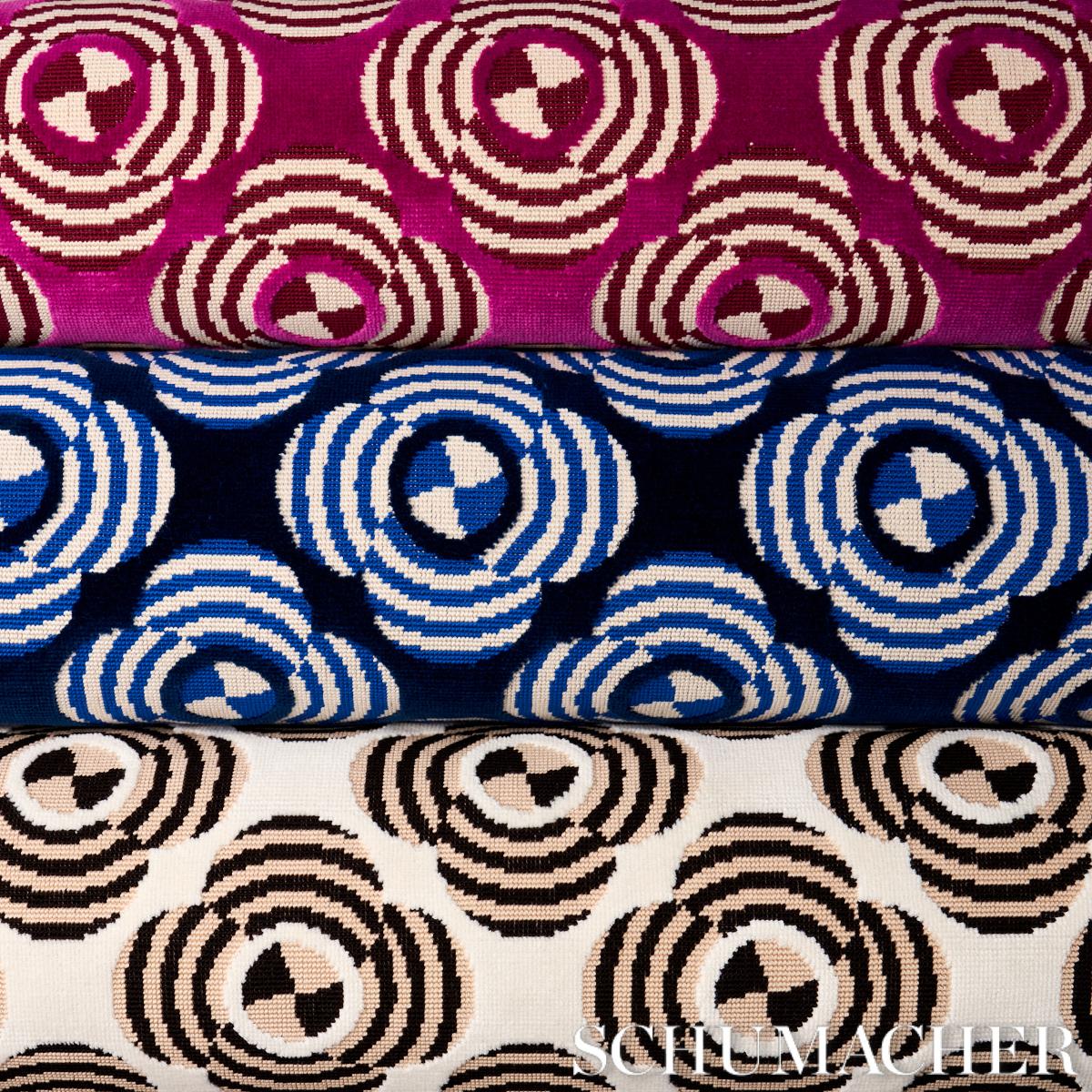 Schumacher Le Moderne Cut Velvet Magenta Fabric