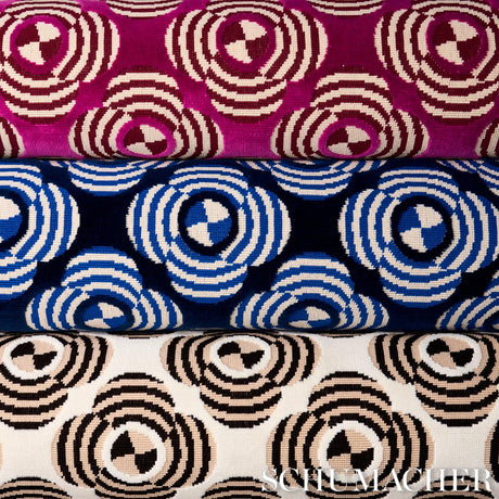 Schumacher Le Moderne Cut Velvet Magenta Fabric