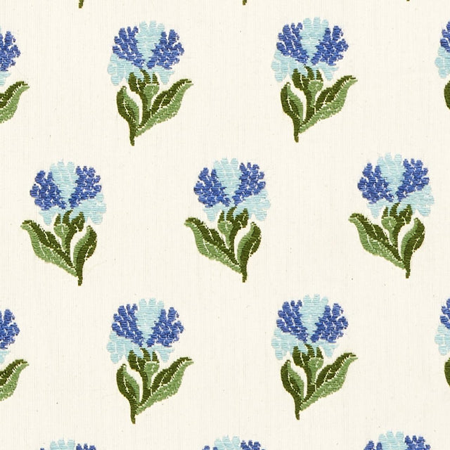 Schumacher Rosina Floral Cornflower Fabric