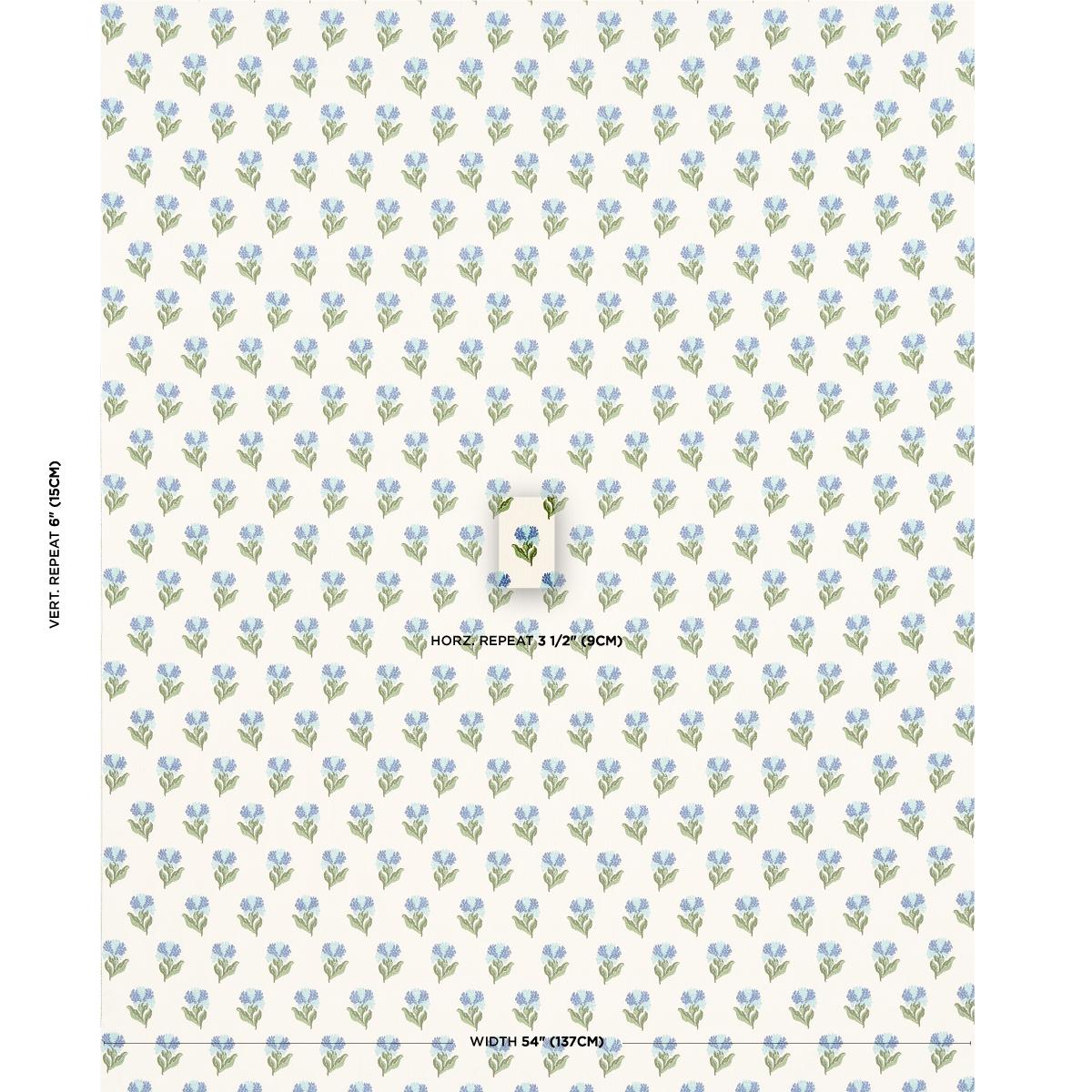 Schumacher Rosina Floral Cornflower Fabric