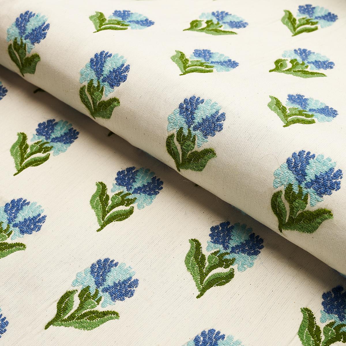 Schumacher Rosina Floral Cornflower Fabric
