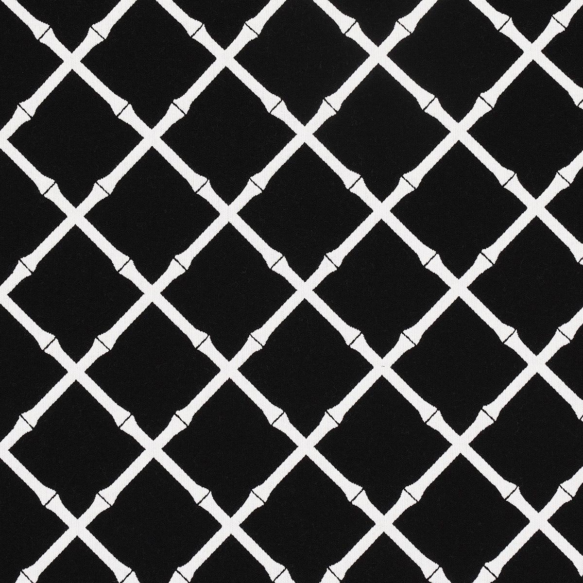 Schumacher Bamboo Trellis Indoor/Outdoor Black Fabric