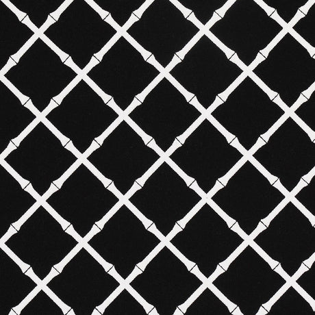 Schumacher Bamboo Trellis Indoor/Outdoor Black Fabric