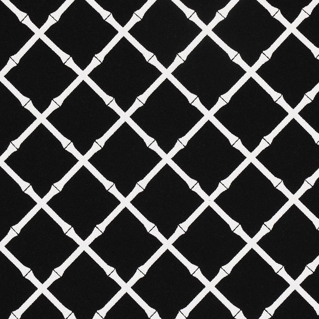 Schumacher Bamboo Trellis Indoor/Outdoor Black Fabric