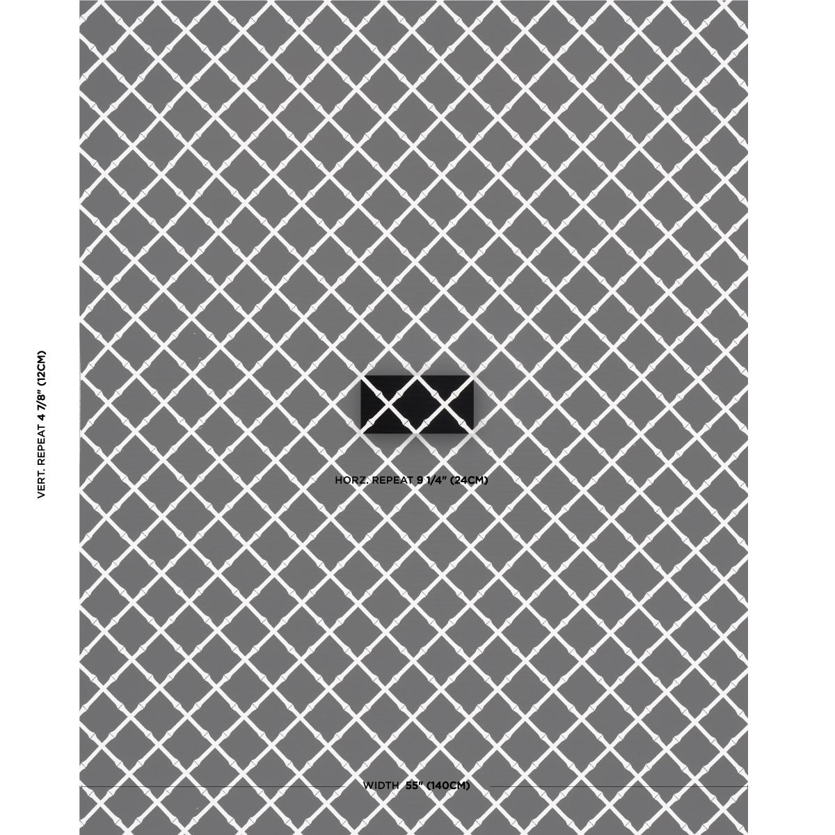 Schumacher Bamboo Trellis Indoor/Outdoor Black Fabric