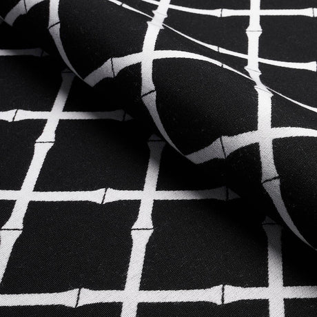 Schumacher Bamboo Trellis Indoor/Outdoor Black Fabric