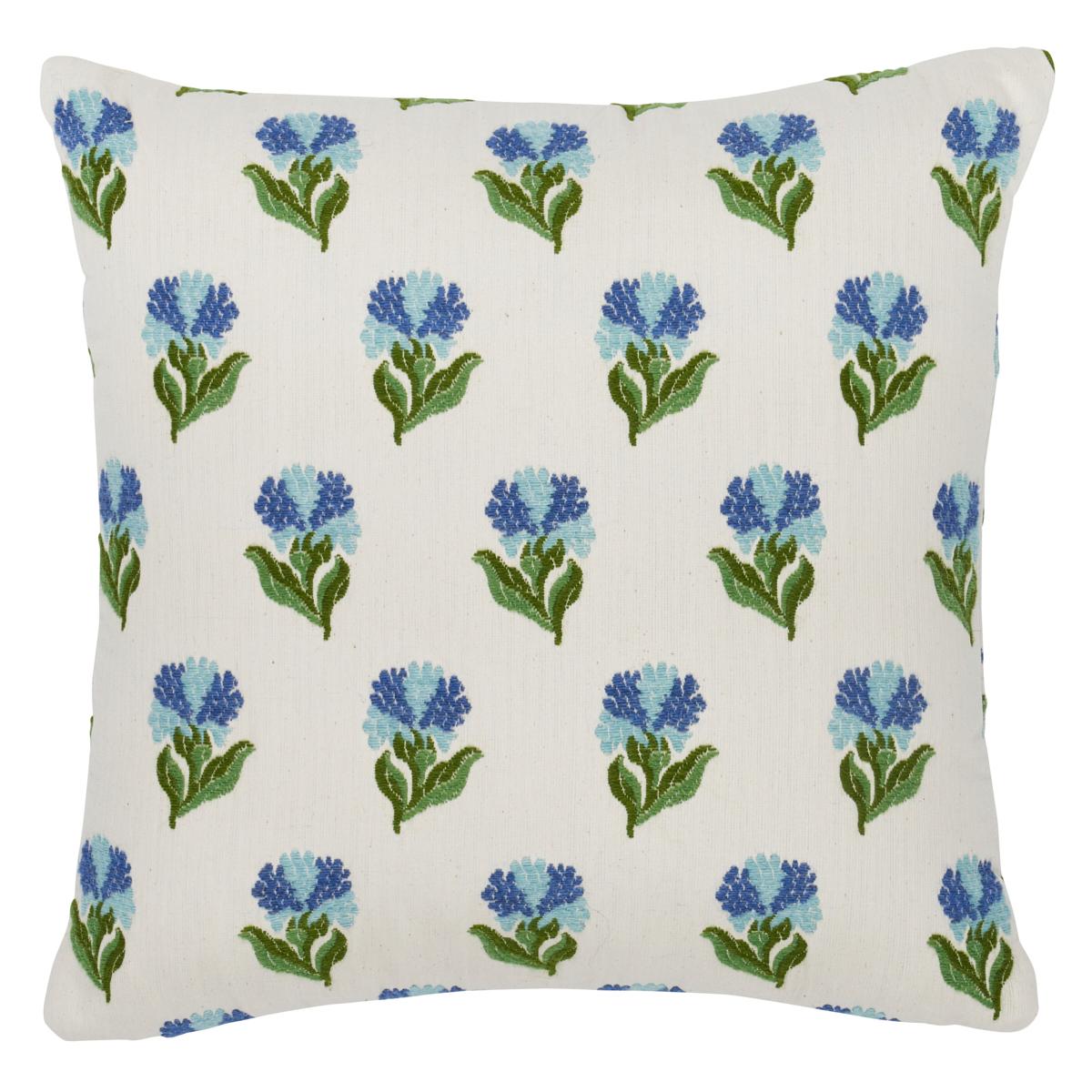 Schumacher Cornflower 16" x 16" Rosina Floral Pillow