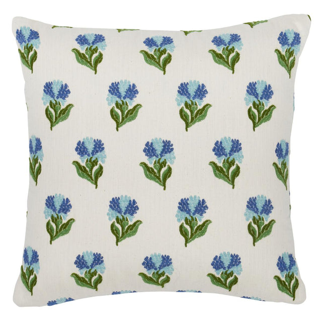 Schumacher Cornflower 16" x 16" Rosina Floral Pillow