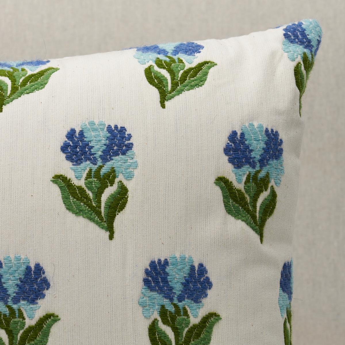 Schumacher Cornflower 16" x 16" Rosina Floral Pillow
