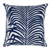 Schumacher Navy 16" x 16" Zebra Palm I/O Pillow