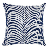 Schumacher Navy 16" x 16" Zebra Palm I/O Pillow