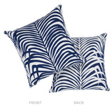 Schumacher Navy 16" x 16" Zebra Palm I/O Pillow