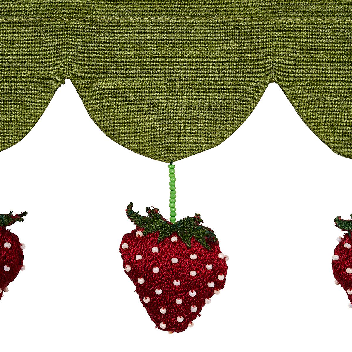 Schumacher Strawberry Jam Green Trim