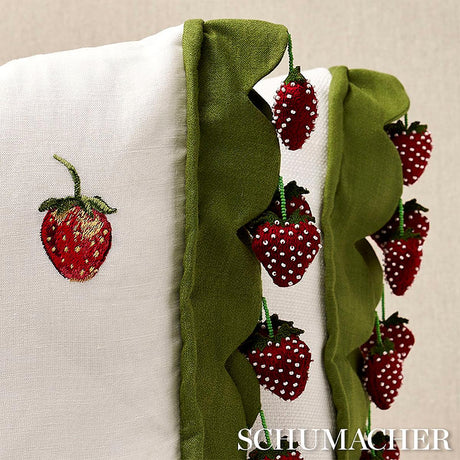 Schumacher Strawberry Jam Green Trim