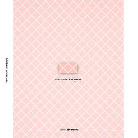 Schumacher Bamboo Trellis Indoor/Outdoor Pink Fabric