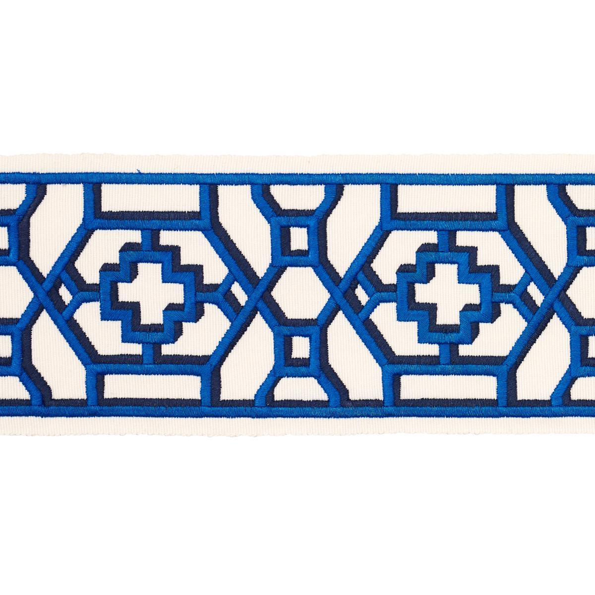 Schumacher Blue Zanzibar Trellis Tape