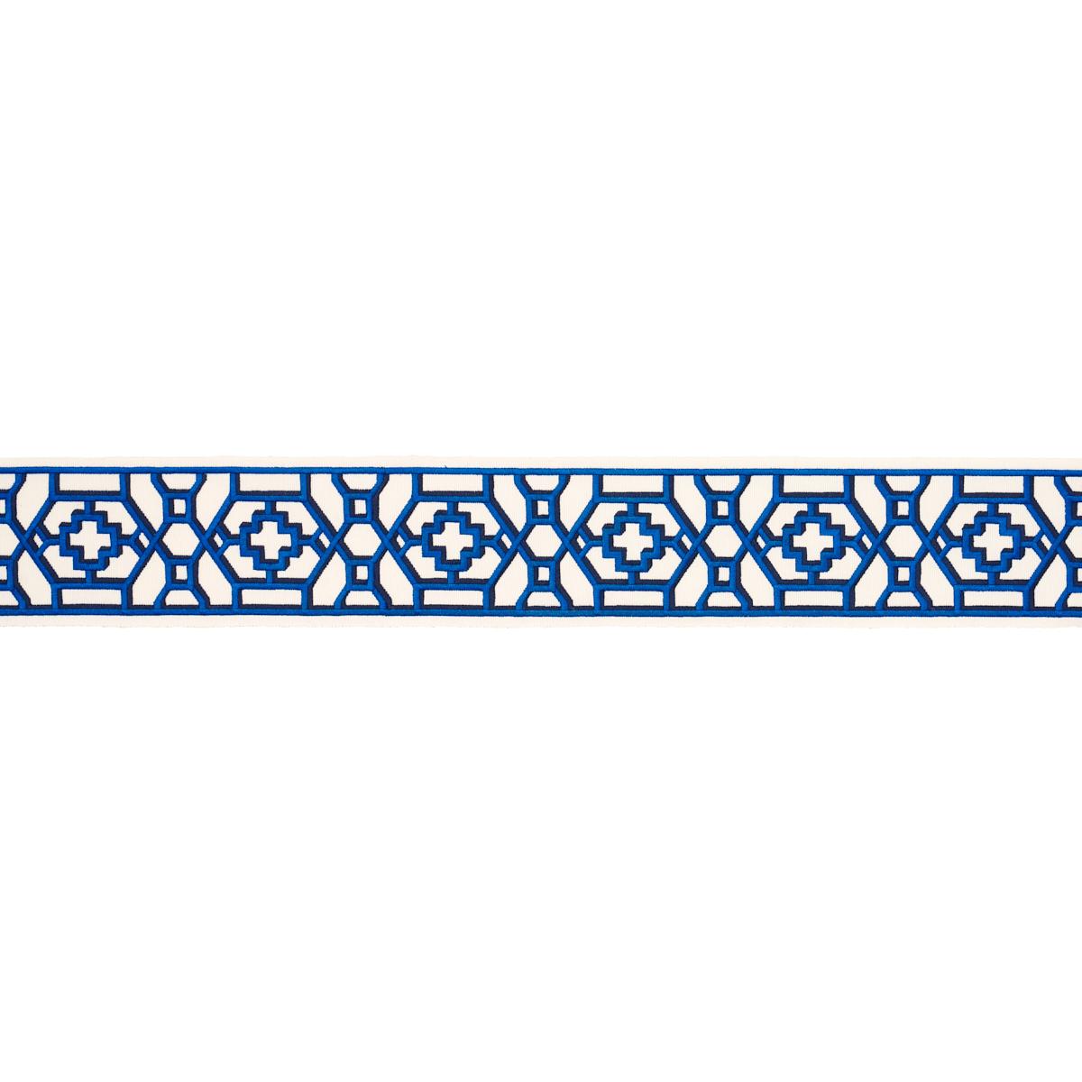 Schumacher Blue Zanzibar Trellis Tape