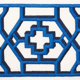Schumacher Blue Zanzibar Trellis Tape
