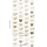 Schumacher Onie'S Teacups Spring Green Wallpaper