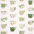Schumacher Onie'S Teacups Spring Green Wallpaper
